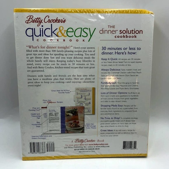Betty Crocker Quick & Easy Cookbook NIP Dinner - Picture 3 of 8
